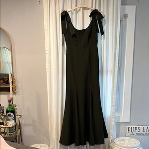 Revelry Nicole Crepe Dress Deep Olive